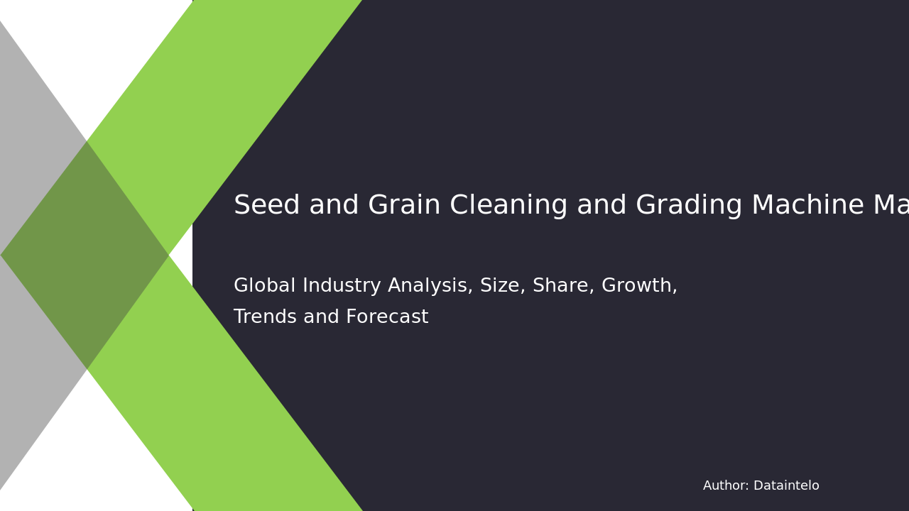 Seed and Grain Cleaning and Grading Machine Market Research Report 2032