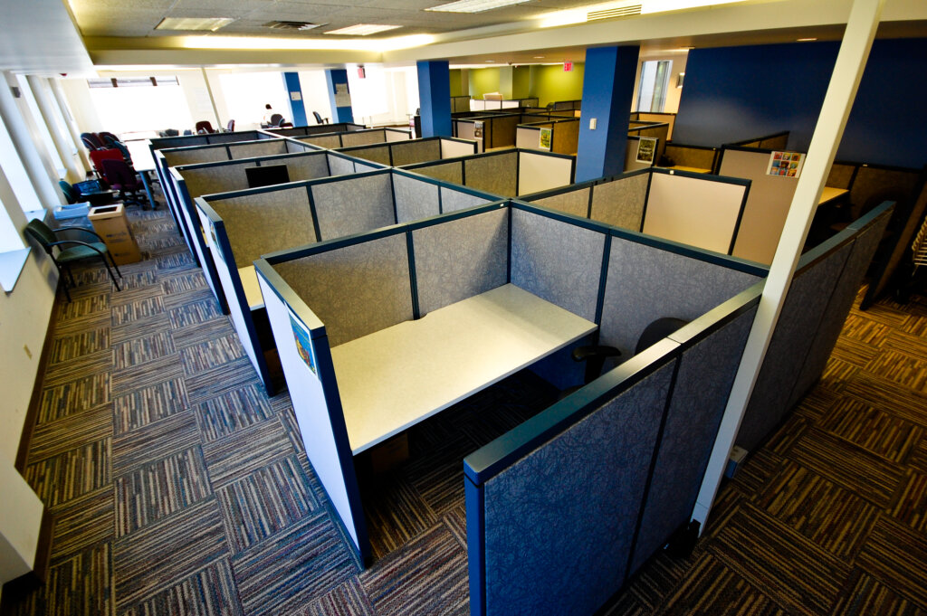 Smart Office Setup with Filing Cabinets and Office Cubicles